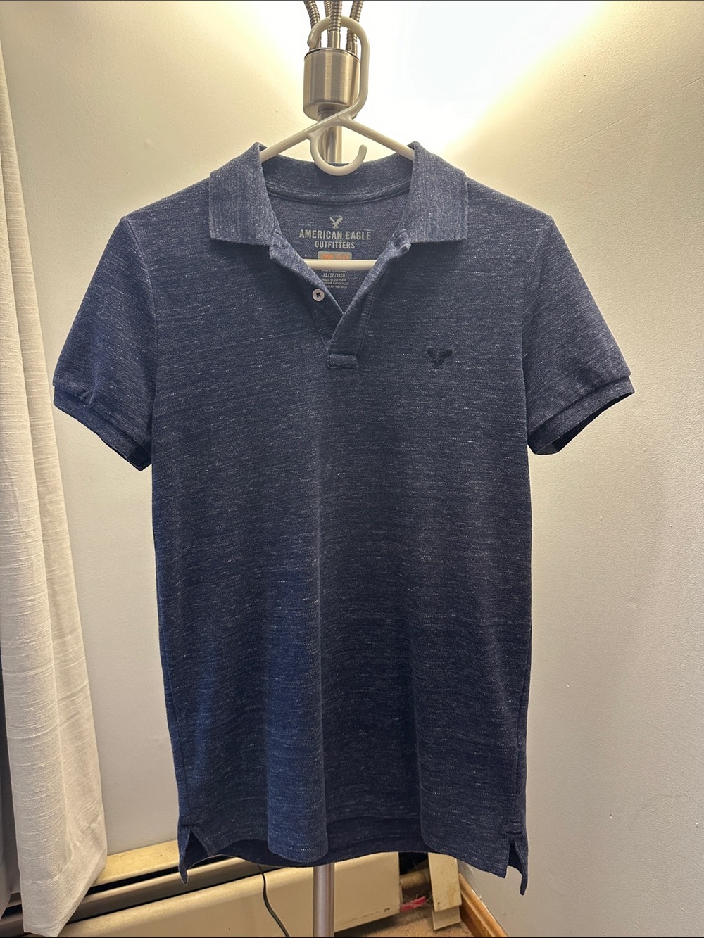 American Eagle Outfitters Navy Heather Men’s Polo